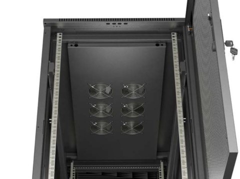 Szafa instalacyjna rack stojąca 19" 22U 600x1200 czarna drzwi perforowane (flat pack) Szafa instalacyjna rack stojąca 19" 22U 600x1200 czarna drzwi perforowane (flat pack)