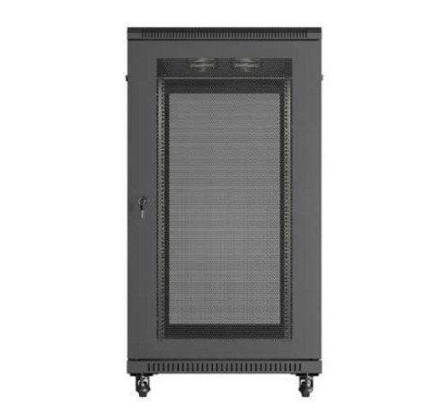 Szafa instalacyjna rack stojąca 19" 22U 600x1200 czarna drzwi perforowane (flat pack) Szafa instalacyjna rack stojąca 19" 22U 600x1200 czarna drzwi perforowane (flat pack)
