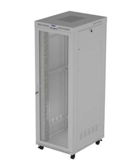 Szafa instalacyjna rack stojąca 19" 47U 800x1200 szara drzwi perforowane LCD ( flat pack) V2