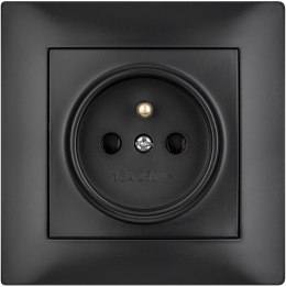Gniazdo pojedyncze z uziemieniem VCX LC 13 Czarny