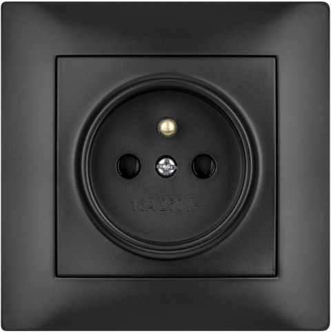 Gniazdo pojedyncze z uziemieniem VCX LC 13 Czarny