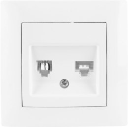 Gniazdo telefoniczno-komputerowe VCX LC 42 Biały