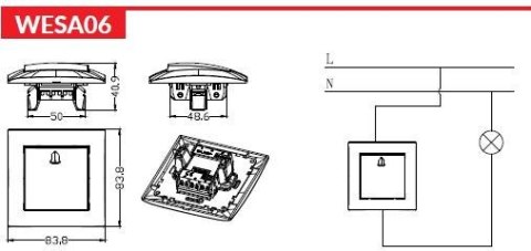 Przycisk dzwonkowy VCX LC 06 Czarny