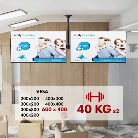 Uchwyt sufitowy dla dwóch TV NC-111 B Uchwyt sufitowy dla dwóch TV NC-111 B