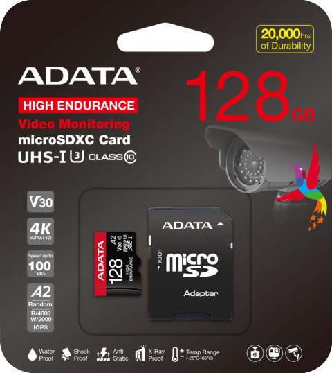 Adata Karta microSD High Endurance 128GB UHS1 U3 V30 A2 100/85MB/s + Adapter Adata Karta microSD High Endurance 128GB UHS1 U3 V30 A2 100/85MB/s + Adapter