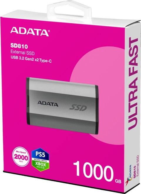 Dysk SSD Adata SD810 External 1TB USB3.2 srebrny