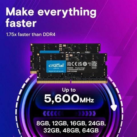 Pamięć do notebooka DDR5 SODIMM 64GB(1*64)/5600 CL46 Pamięć do notebooka DDR5 SODIMM 64GB(1*64)/5600 CL46