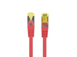 Patchcord kat.6a S/FTP LSZH CU 0.5m czerwony fluke