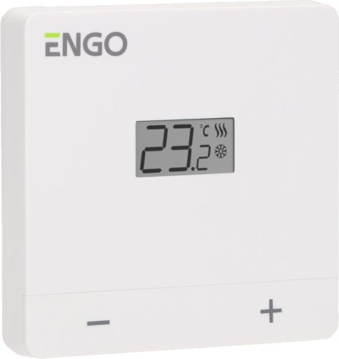 ENGO Controls EASY-BATW - Regulator temperatury, bateryjny, biały, dobowy, natynkowy