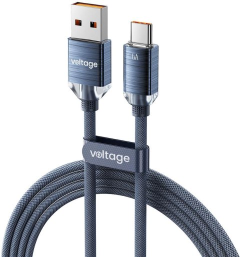 Kabel USB-A / USB-C Voltage PureCrystal 66W 100cm niebieski