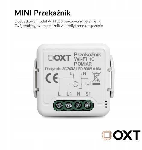 Moduł OXT przekaźnik 1 obwód pomiar 16A WIFI TUYA