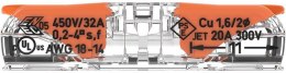 Szybkozłączka przelotowa uniwersalna LINKA/DRUT 2x 0,2-4mm2 WAGO 221-2411 (Paczka 60szt.)