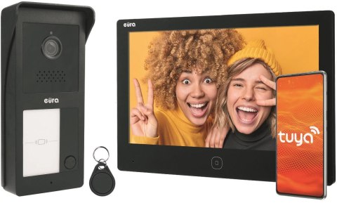 Wideodomofon EURA 2-żyłowy VDP-49A3-2TY czarny Tuya