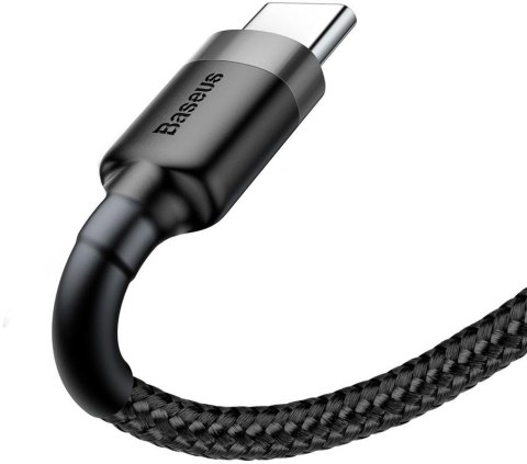 KABEL USB-A / USB-C Baseus Cafule CATKLF-UG1 300cm 2A QC 3.0 CZARNO-SZARY W NYLONOWYM OPLOCIE