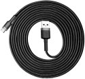 KABEL USB-A / USB-C Baseus Cafule CATKLF-UG1 300cm 2A QC 3.0 CZARNO-SZARY W NYLONOWYM OPLOCIE