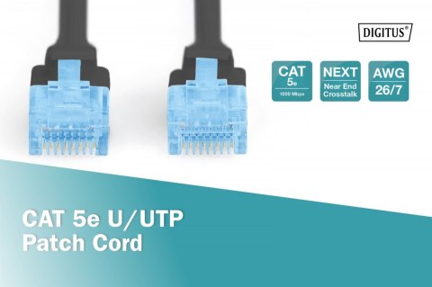 Patch cord U/UTP kat.5e PVC 2m czarny Patch cord U/UTP kat.5e PVC 2m czarny