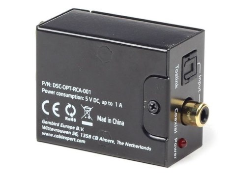 Adapter Digital Audio TOSLINK -> Analog RCA Adapter Digital Audio TOSLINK -> Analog RCA