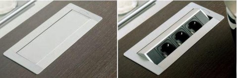 Gniazdo meblowe wpuszczane w blat ORNO OR-AE-13109/BR mosiądz