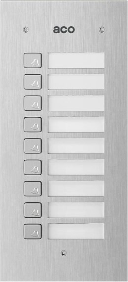 ACO COMO-MOD-9NP Podświetlany panel listy lokatorów z 9 przyciskami do FAMILIO