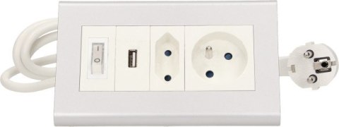 Przedłużacz biurkowy z wyłącznikiem ORNO OR-AE-1328 2x250V AC i USB