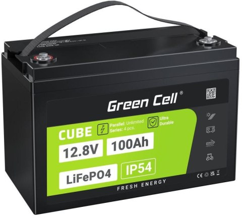 AKUMULATOR LITOWO-ŻELAZOWO-FOSFORANOWY LiFePO4 Green Cell Cube 12.8V 100Ah LFPGC12V100AH