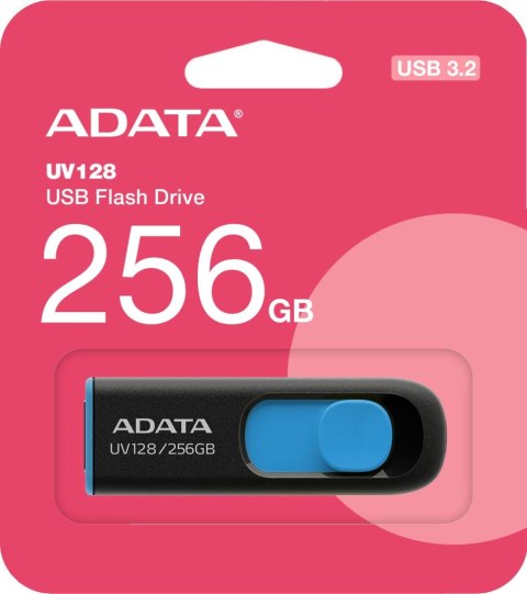 Adata Pendrive UV128 256GB USB 3.2 Gen1 czarno - niebieski