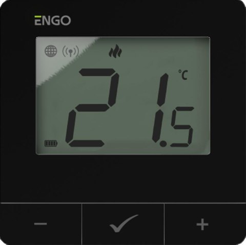 ENGO Controls E20i-B - Regulator temperatury, bezprzewodowy, bateryjny, Wi-Fi, Internetowy, czarny, 868MHz