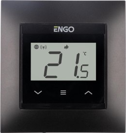 ENGO Controls E55-B - Regulator temperatury do ramki 55x55, 230V, czarny, Internetowy, Wi-Fi