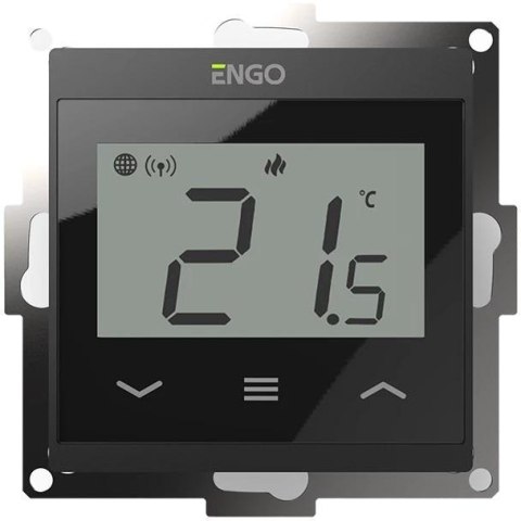 ENGO Controls E55-B - Regulator temperatury do ramki 55x55, 230V, czarny, Internetowy, Wi-Fi