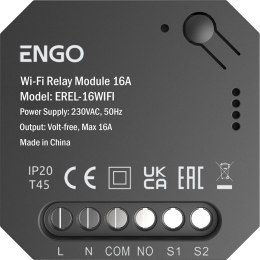 ENGO Controls EREL-16WIFI - Smart Relay inteligentny przekaźnik Wi-Fi do systemu ENGO Smart, 1x16A, NO-COM