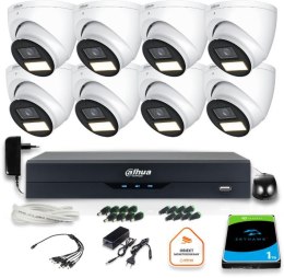Zestaw monitoringu 4w1 Dahua 8 Kamer zewnętrznych FullHD z dyskiem