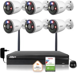 Zestaw monitoringu IP Dahua 6 Kamer WI-FI 5MPx 2K F5D-PV-0280B aktywne odtraszanie LED IR do 30m