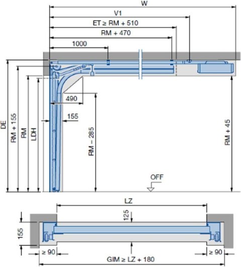 Brama garażowa segmentowa Renomatic/Hormann z napędem Supramatic E i szyną FS10-K - przetłoczenia M Decocolor. Wymiar 5000x2125m Brama garażowa segmentowa Renomatic/Hormann z napędem Supramatic E i szyną FS10-K - przetłoczenia M Decocolor. Wymiar 5000x2125m