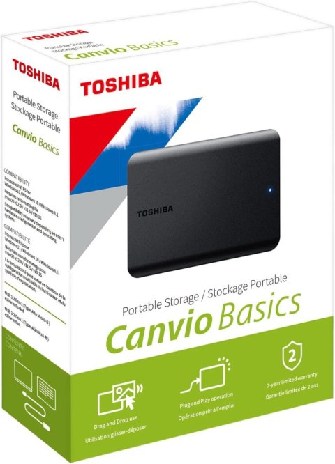 Dysk Zewnętrzny TOSHIBA CANVIO BASICS 2.5inch 1TB External HDD USB 3.2 Gen 1 black Dysk Zewnętrzny TOSHIBA CANVIO BASICS 2.5inch 1TB External HDD USB 3.2 Gen 1 black