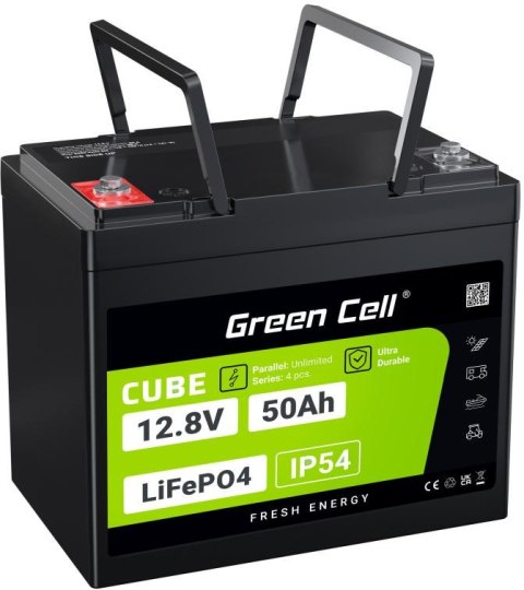 AKUMULATOR LITOWO-ŻELAZOWO-FOSFORANOWY LiFePO4 Green Cell Cube 12.8V 50Ah LFPGC12V50AH