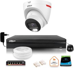 Zestaw monitoringu IP DAHUA kamera zewnętrzna WizColor 2K 4MPx 30m