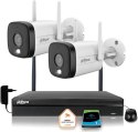 Zestaw monitoringu IP Dahua 2 Kamery WI-FI 3MPxsmart podwójne oświetlenie LED IR do 30m