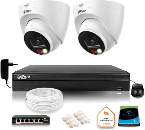 ZESTAW 2 Kamery IP Dahua 8mpx IPC-HDW1839T-A-IL-0280B-S6 + DYSK 1TB
