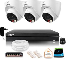 ZESTAW 3 Kamery IP Dahua 8mpx IPC-HDW1839T-A-IL-0280B-S6 + DYSK 1TB