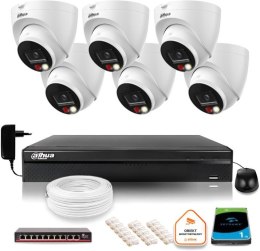 ZESTAW 6 Kamer IP Dahua 8mpx IPC-HDW1839T-A-IL-0280B-S6 + DYSK 1TB