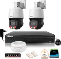Zestaw monitoringu iP Dahua 2 kamery obrotowe 4MPx dysk 1TB