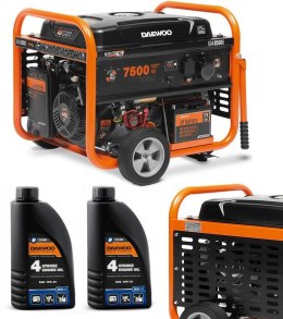 ZESTAW AGREGAT PRĄDOTWÓRCZY DAEWOO GDA 8500E 7.5kW + 2x GENERATOR OIL SAE 10W-30 DWO 600