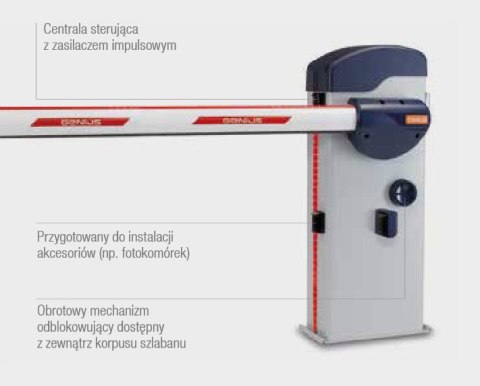 Szlaban kompletny Genius Rainbow Fast 324C z ramieniem o dł. 3m