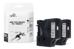 Taśma TBTD-43613 do DYMO Czarny na Białym 6x7mm 2 szt.