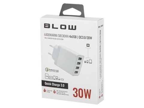 Ładowarka sieciowa z gniazdem USBx4 QC 3.0 30W Ładowarka sieciowa z gniazdem USBx4 QC 3.0 30W