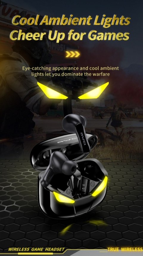 Słuchawki Bluetooth 5.0 T35 TWS + Stacja dokująca -Dla Graczy- czarne
