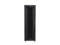 Szafa instalacyjna rack stojąca 19 42U 800x1200 czarna, drzwi szklane LCD (Flat pack)