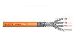 Kabel teleinformatyczny instalacyjny kat.7, S/FTP, B2ca, drut, AWG 23/1, LSOH, 500m, pomarańczowy, szpula Pomarańczowy