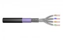 Kabel teleinformatyczny instalacyjny zewnętrzny kat.7, S/FTP, Eca, drut, AWG 23/1, PE, 1000m, czarny, szpula