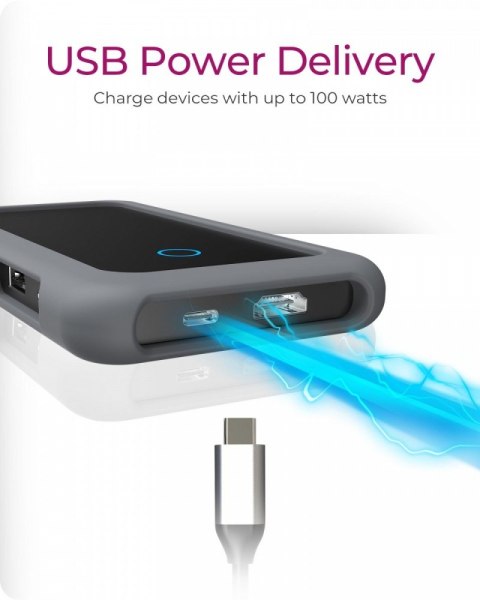 Stacja dokująca IB-DK2108M-C PD 100W, USB-C,8w1, NVMe